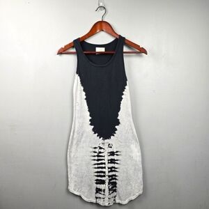 TINA JO Bohemian Tunic‎ Blouse Tank Top Black Tie Dye Womens Size XS